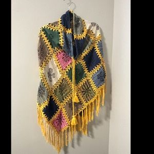 Bright/Floral Sweater Poncho